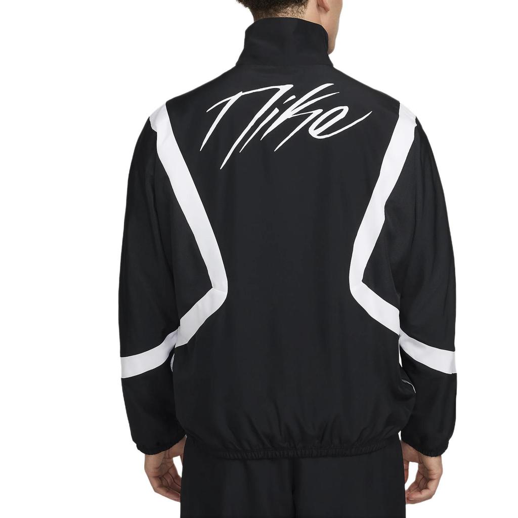 Nike Icon Retro Sports Stand Collar Zipper Design Color Block Logo Print Long Sleeve Jacket Men jackets Black White FZ0248-010