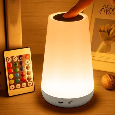 13 Color Changing Night Light RGB Remote Control Touch Dimmable Lamp Portable Table Bedside Lamps USB Rechargeable Night Lamp