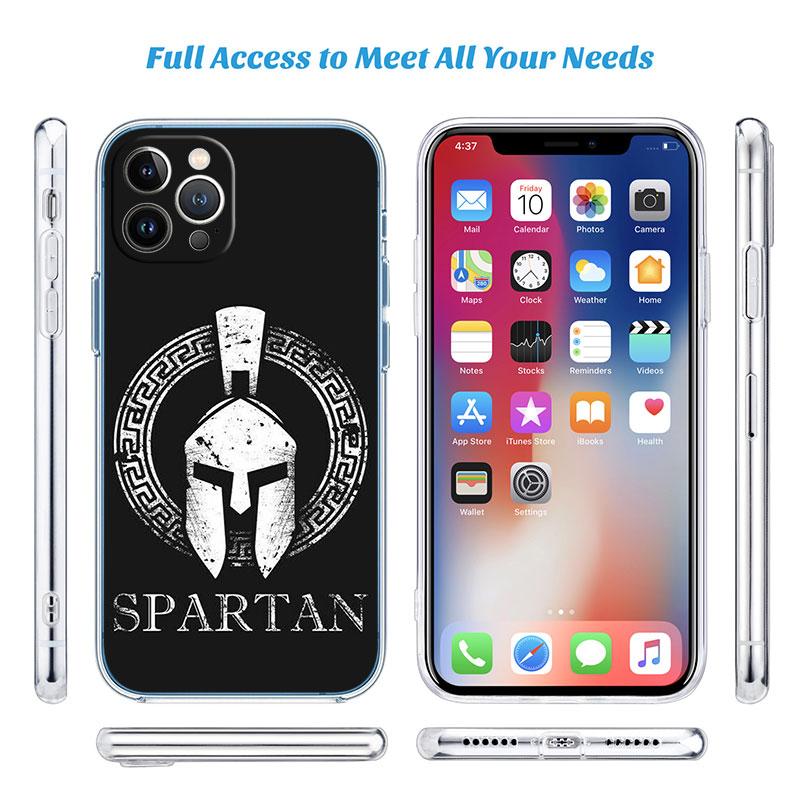 Spartan Warrior Transparent Phone Case for LG K22 K30 K40 K40S K41 K42 K50 K50S K51 K51S K52 K61 K62 K71 K92 Q61