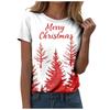 Women's Christmas Tree Pattern T-shirt Round Neck Short Sleeve