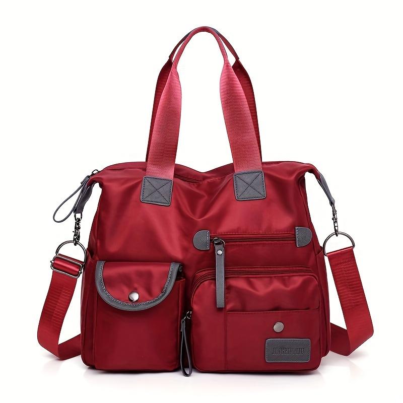 Large Capacity Casual Nylon Tote - Women's Fashion Shoulder Bag with Multiple Pockets and Adjustable Strap
