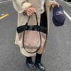 Korean Retro Canvas Patchwork Tote - Large Capacity, Autumn 2025 Style