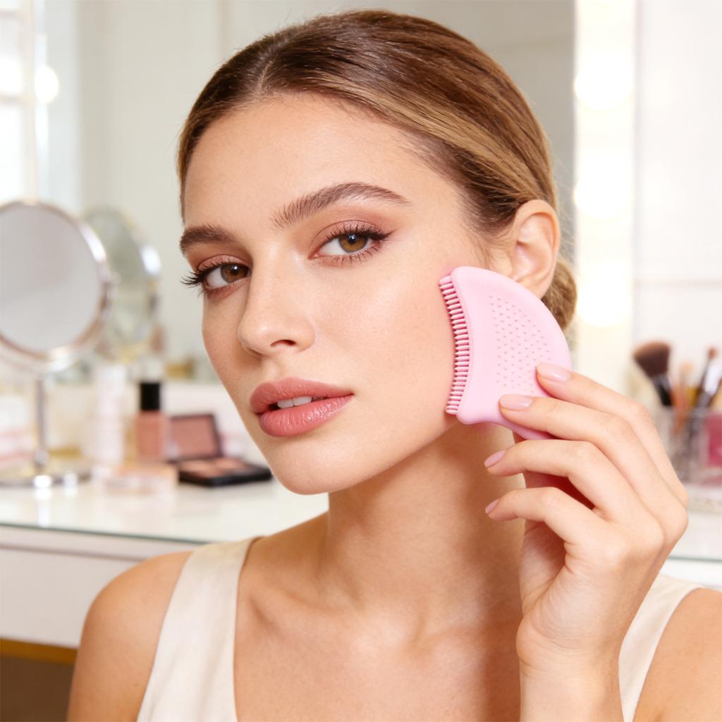 New Lymphatic Face Brush - Dry Brushing Face Massager For Lymphatic Drainage, Chin & Jawline Sculpting - Ergonomic Skin Fit Design To Reduce Puffiness