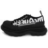 Alexander McQueen Tread Slick Low Lace Up Canvas Graffiti 'Black White' Women's 676711W4RQ21006