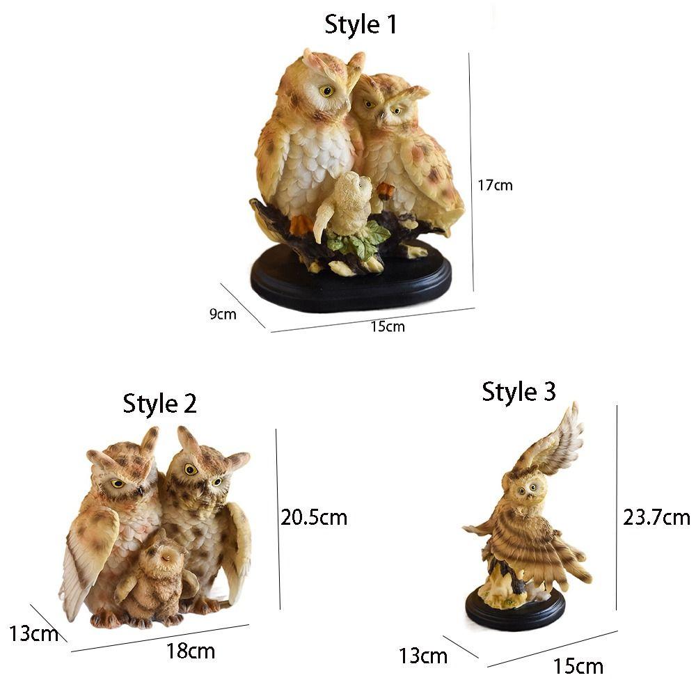 Waterproof Animal Statue Resin Miniature Figurine Sculpture Crafts Owl Ornament  Home