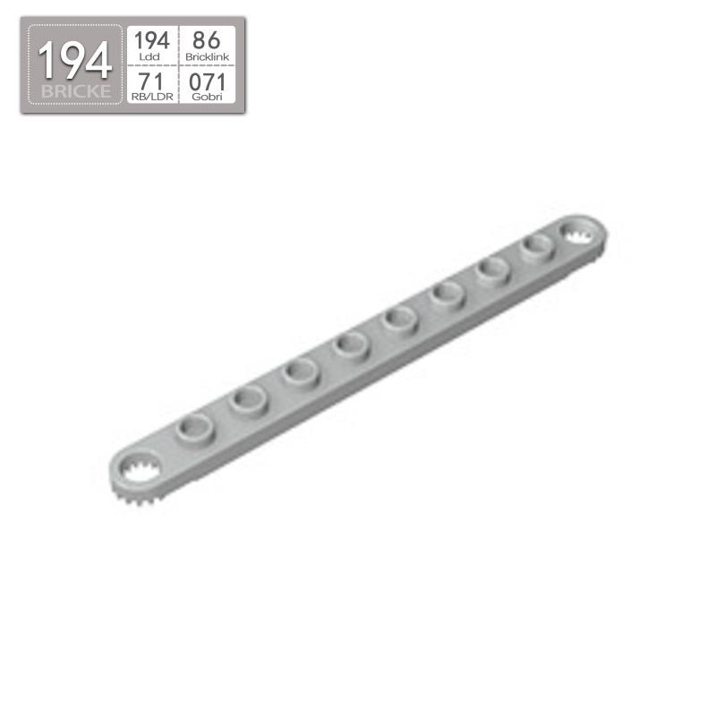 BRICKE 2719 Toothed 1x10 Plate Compatible with LEGO for MOC DIY Building 50g (approx. 35 pcs)