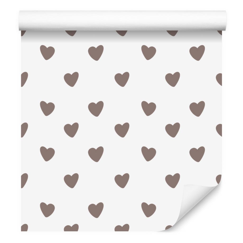 Heart Wallpaper White, Light Gray and Red 50x1000