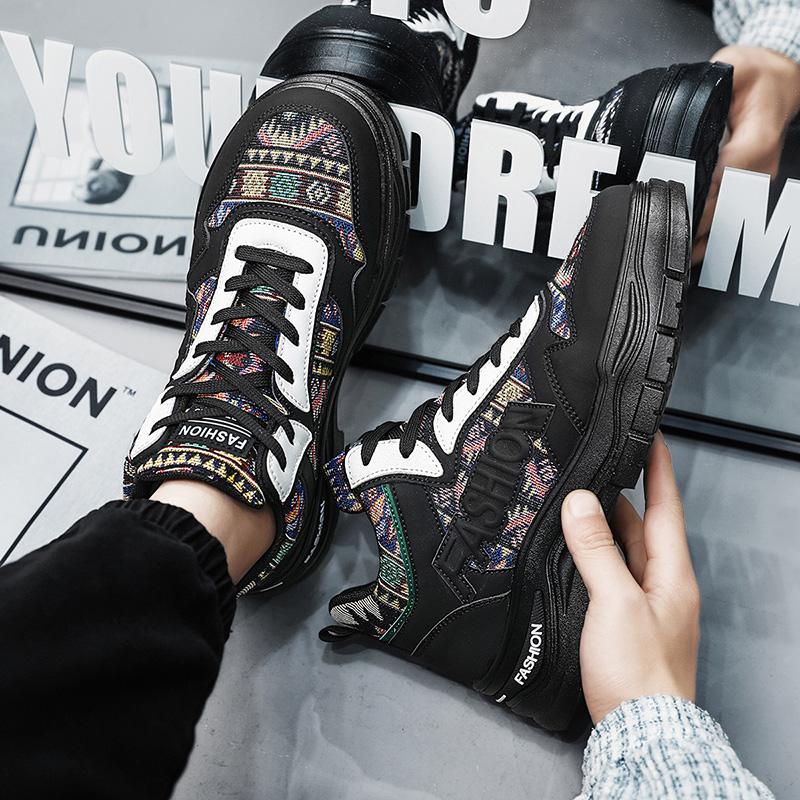 Heren Casual Vier Seizoenen Mode Hoge Top Studenten Comfortabele Sneakers Jongens Trendy Zachte Zool Ademende Schoenen