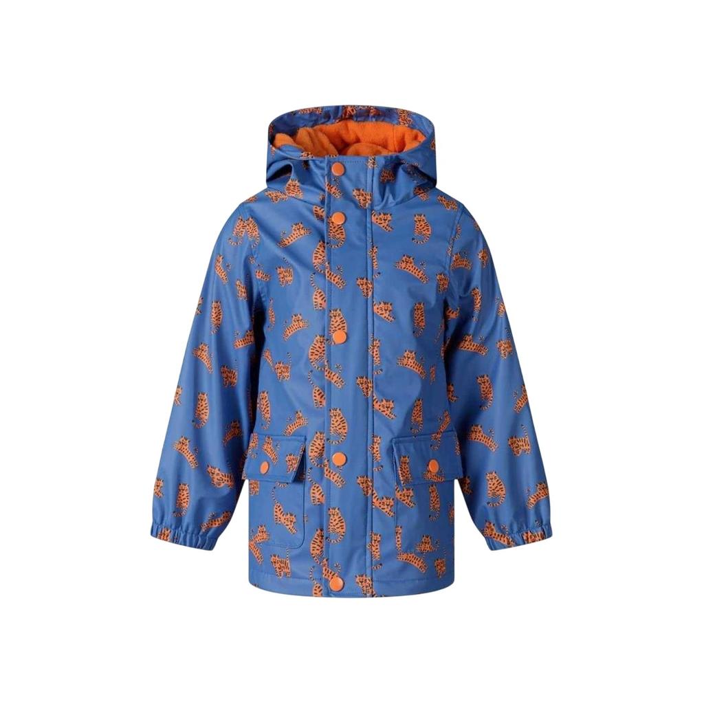 Minoti Boys Tiger Print Lightweight Relaxed Fit Raincoat