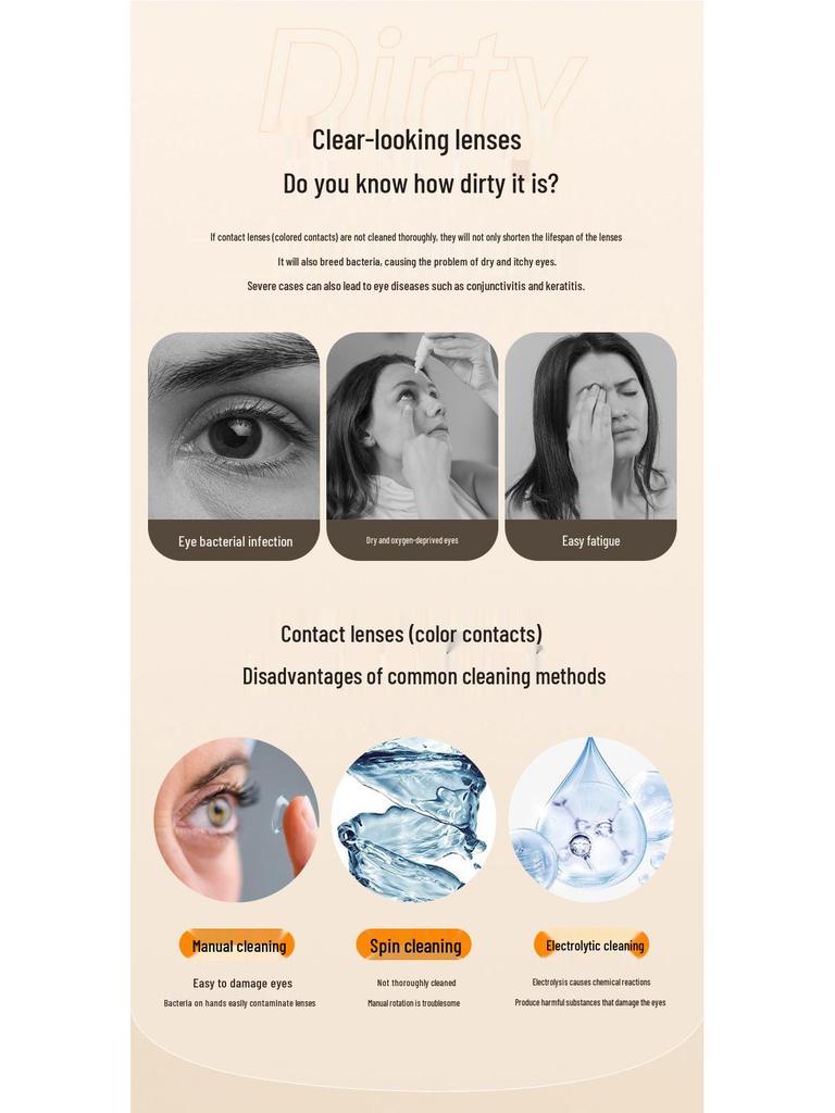 Automatic Folding Ultrasonic Contact Lens Cleaner and Sterilizer