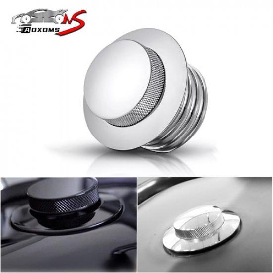 Silver Pop Up Vented Flush Mount Fuel Tank Gas Cap Fit For Harley Screw In Type