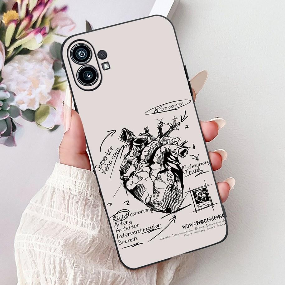 Phone Case 6.55" For Nothing Phone (1) One 1 A063 Soft Black Silicone Shockproof Back Cover For Nothing Phone1 Cartoon Funda New