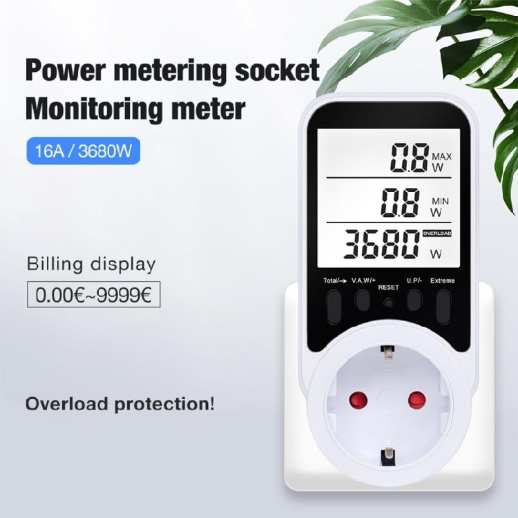 Smartests Electricity Backlits Display Energy Monitors With Large LCD Screen And Adjustable Overloads Alerts