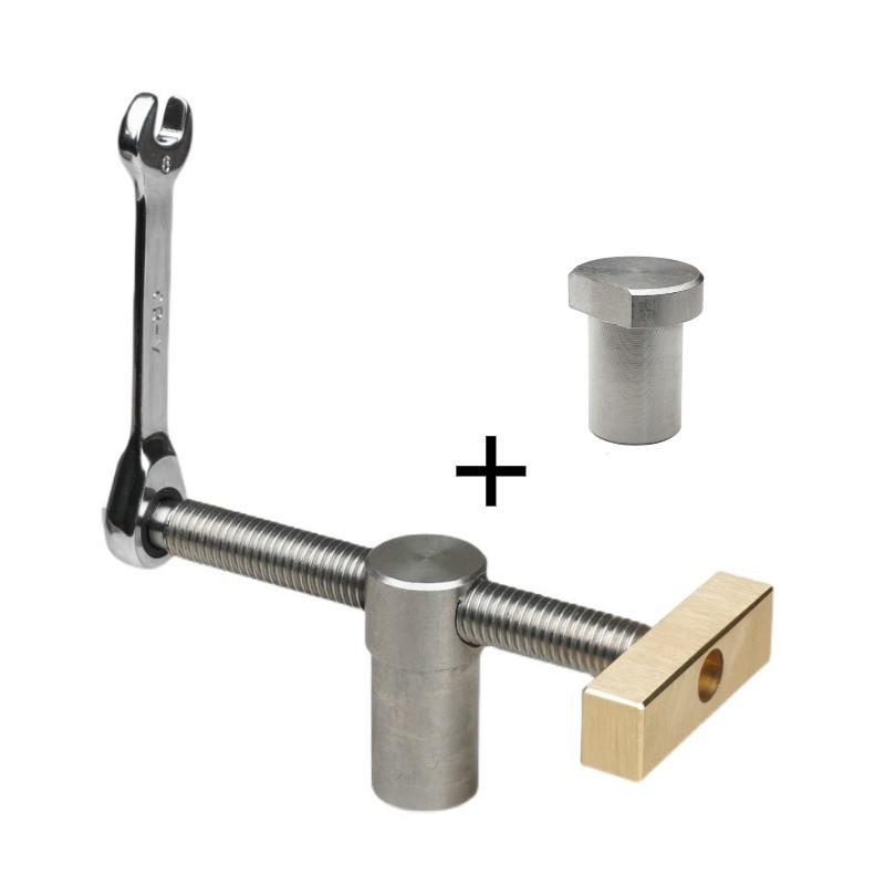 Woodworking Bench Dog Brake Inserts Workbench Fast Fixed Clip Clamp Brass Fixture Vise for 3/4" and 20mm Dog Holes