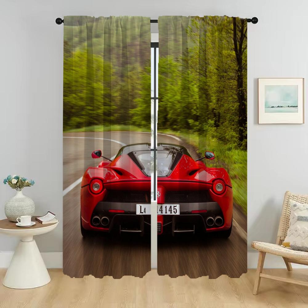 

Домашні інтер єрні штори для вітальні F-ferraries Віконна штора Кухонні штори 2 штуки Тіні Тюль для спальні Перегородка W107xH213cmx2pcs-CL