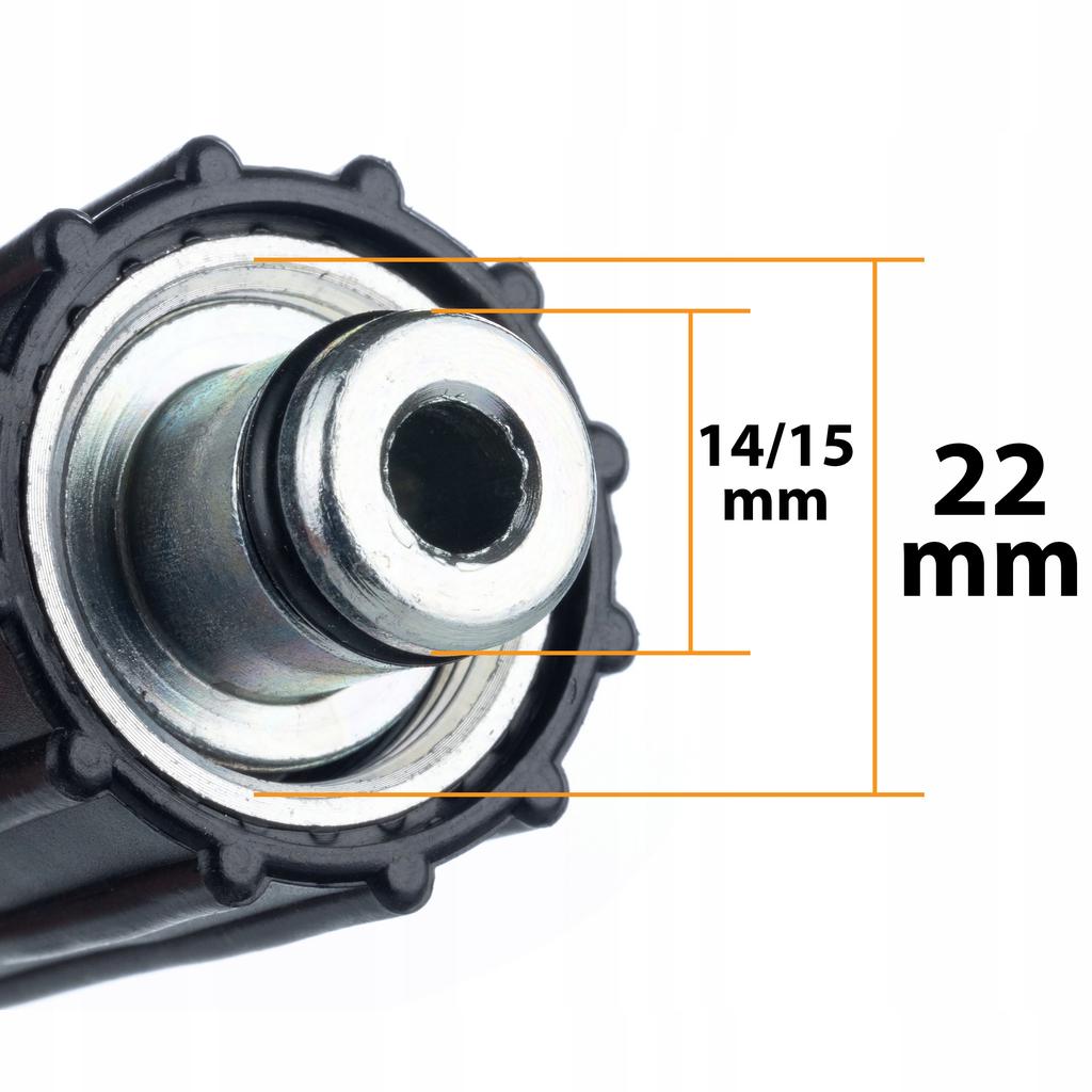 HydroClean ProFlex 15M - Wąż 1/4" 155bar do czyszczenia rur z dyszą sprężynową mosiężną | Karcher K1-K7 | 529bar max | 60°C