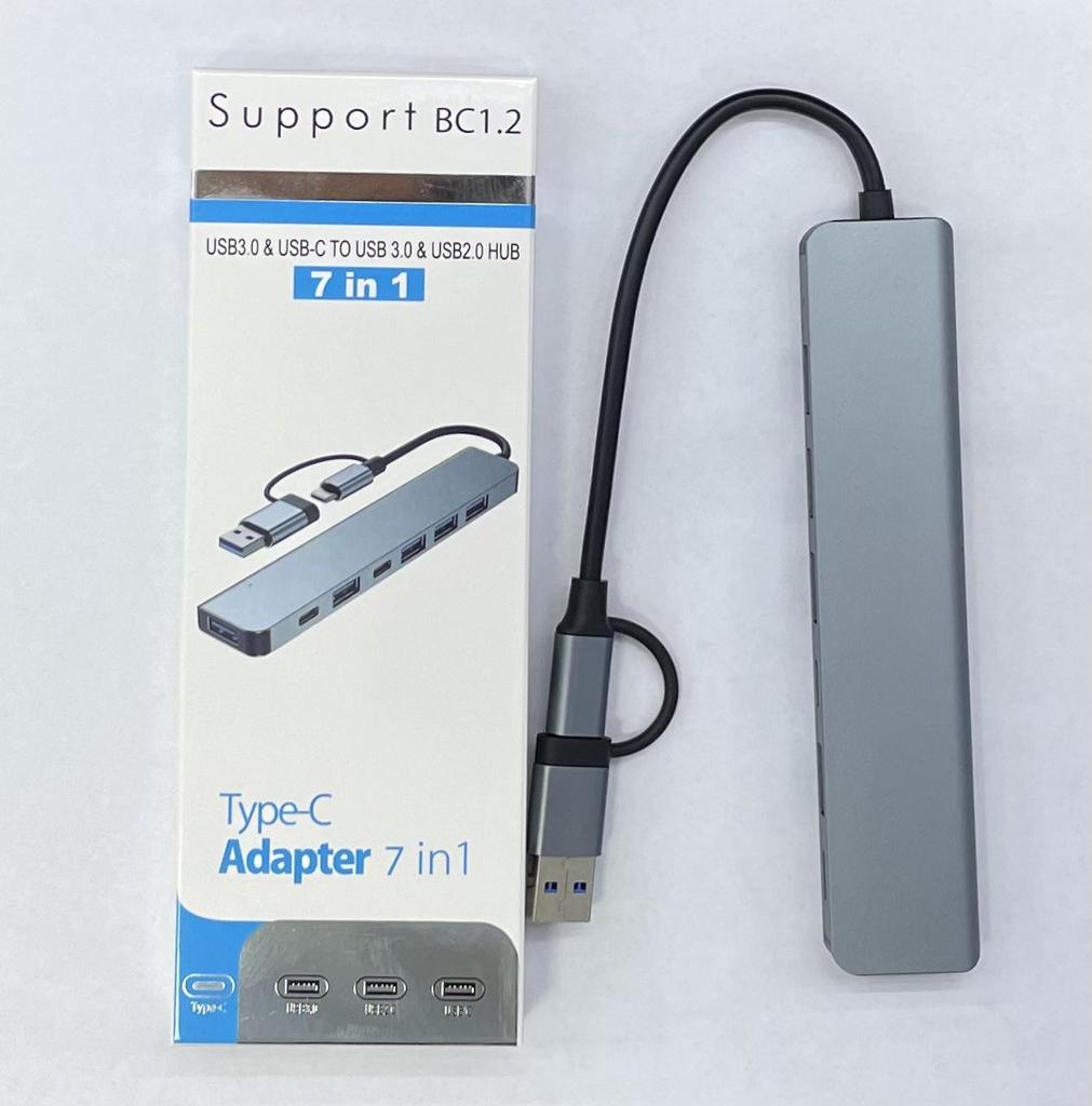 TYPE-C Dual-Head 7-in-1 Docking Station USB 3.0 Hub for Laptop, Mobile, Computer