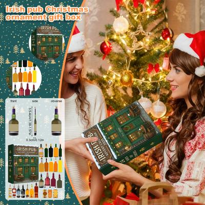Irish Pub Advent Calendar Christmas Tree Decoration Acrylic Pendant