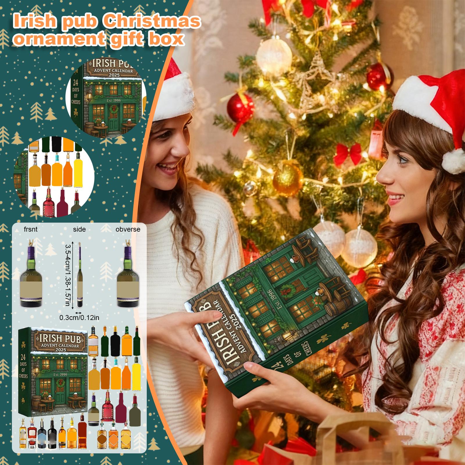 

Ирландский паб Адвент-календарь Рождественское украшение Акриловая подвеска One Size