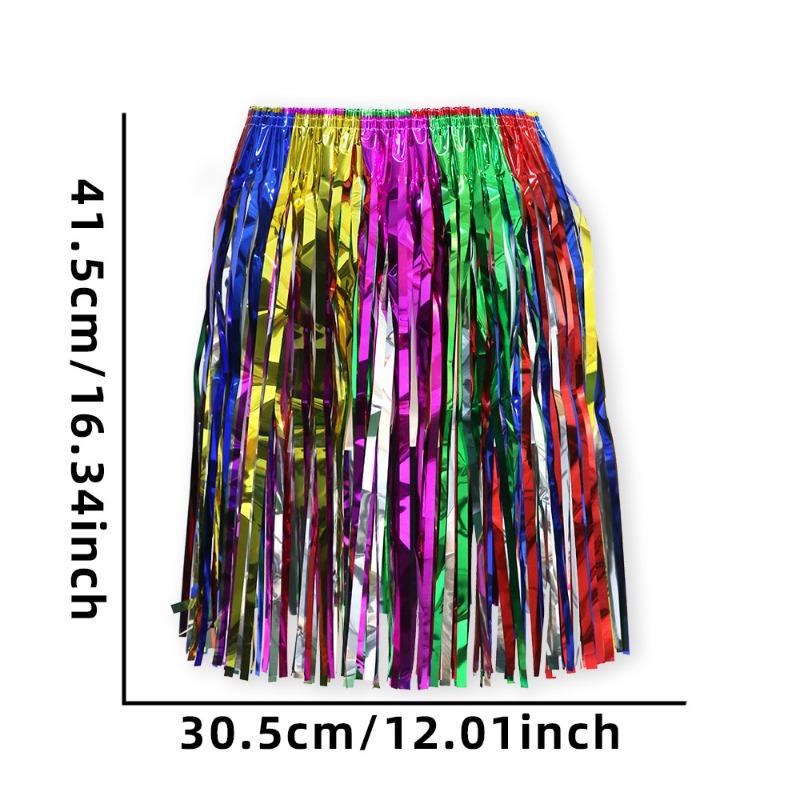 Colorful Tassel Carnival Dance Dress 40cm Performance Grass Skirt Women's Party Decoration Belt Half Skirt