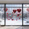 Valentine's Day Window Clings Rose Flower Heart Static PVC Window Glass Decals Reusable Double-Sided Static Stickers for Wedding Anniversary Home
