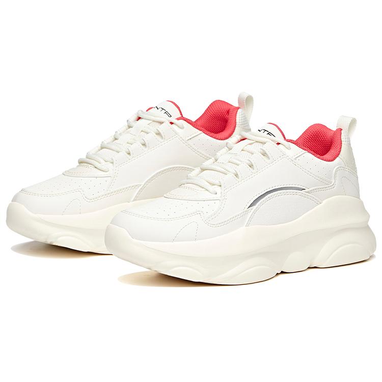 new Anta Life Collection Life Cushioning Anti Slip And Wear Resistant Low Top Chunky Sneakers Women's Ivory White