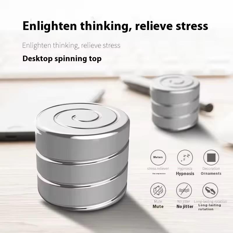 1 ks Dekompresní rotační kovový stolní cylindrický gyroskop Kancelářský stůl Fidget Dárek Optická iluze Plynulé prstové hračky