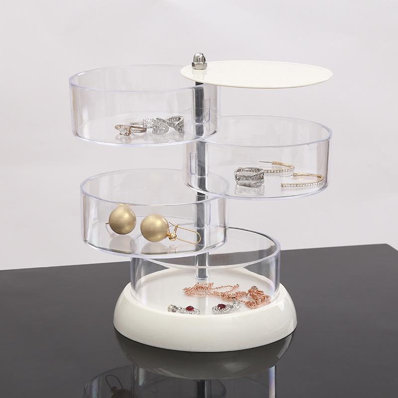 Jewelry Storage Box, Multi-layer Rotating Earrings, Earrings, Hair Clips, Headwear, Headband, Simple Transparent Jewelry Box