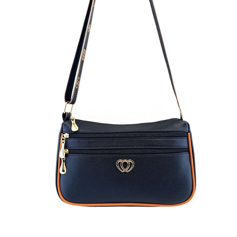 

Spring new multi-layer zipper single shoulder women s small bag trend oblique span shell bag large capacity 28*18*8cm чёрный