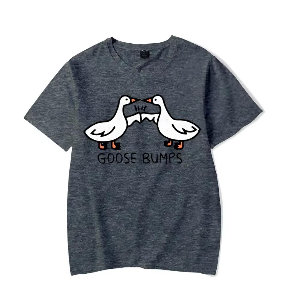 Men Oversized T Shirt Goose Bumps Harajuku Streetwear Tshirts Man 2024 Fashion Casual Loose Clothing Hip Hop Y2K T-shirt Tops