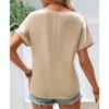 New Fashion Trendy Women's V-neck Pocket Short Sleeve Loose Casual Top