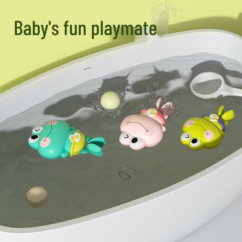Douyin Baby Bath Toys: Wind-up Swimming Frog for Infants