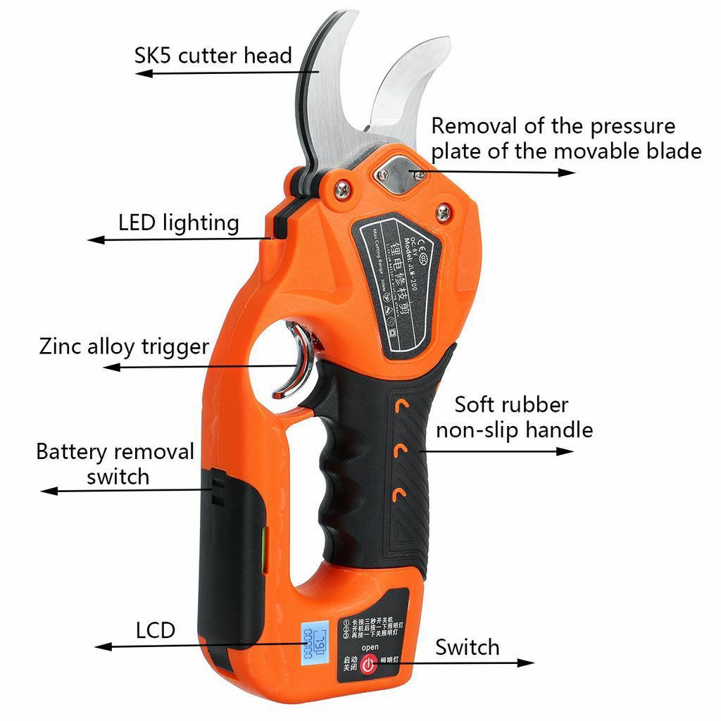 Smart Display 800W Cordless Pruner Electric Pruning Shear SK5 Efficient Fruit Tree Bonsai Pruning Branches Cutter Garden Tools