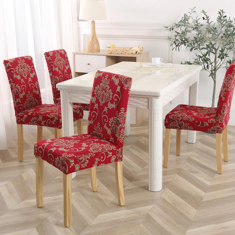 Bedruckter Stuhlbezug Elastischer Küchen-Sitzbezug Stretch Spandex Stuhlbezüge für Esszimmer Hochzeit Hotel Bankett Waschbar