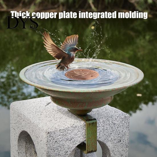 Outdoor Garden Bird Bath Accessories Copper Disc, Water Purifier Pure 3 Point Decorative Waterscape Support, 4 Inch Purification Disc for