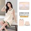With chest pad vest shorts pajamas women's summer cloud cotton sweet and cute girl style sleeveless loungewear set
