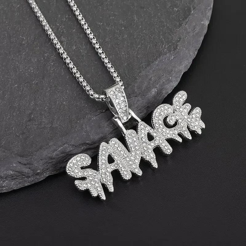 Ice Out Zirkon Höfliche Geste Mittelfinger Halskette Herren Damen Punk Hip Hop Rap Rock Party Schmuck Geschenk