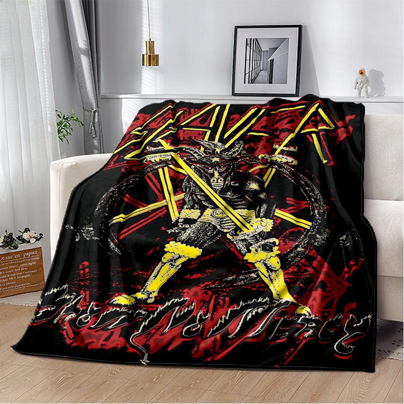 3D Retro Band Slayer Heavy Metal Rcck Sign Blanket,Soft Throw Blanket for Home Bedroom Bed Sofa Travel Cover Kid Gift