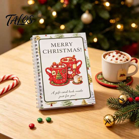 Holiday Gift Card Organizer Merry Christmas Book, Sturdy Greeting Holder, Stocking Stuffers for Adults Decorative Presenter Wife Girlfriend