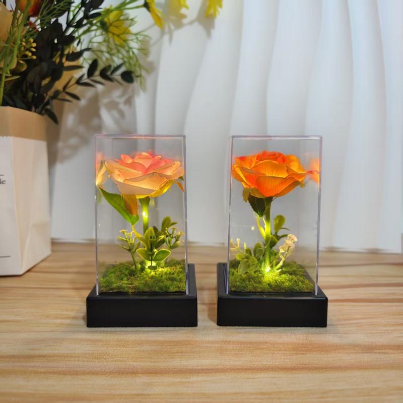 Acrylic Simulated Rose 1Pcs Glowing Flower Gift for Romantic Occasions