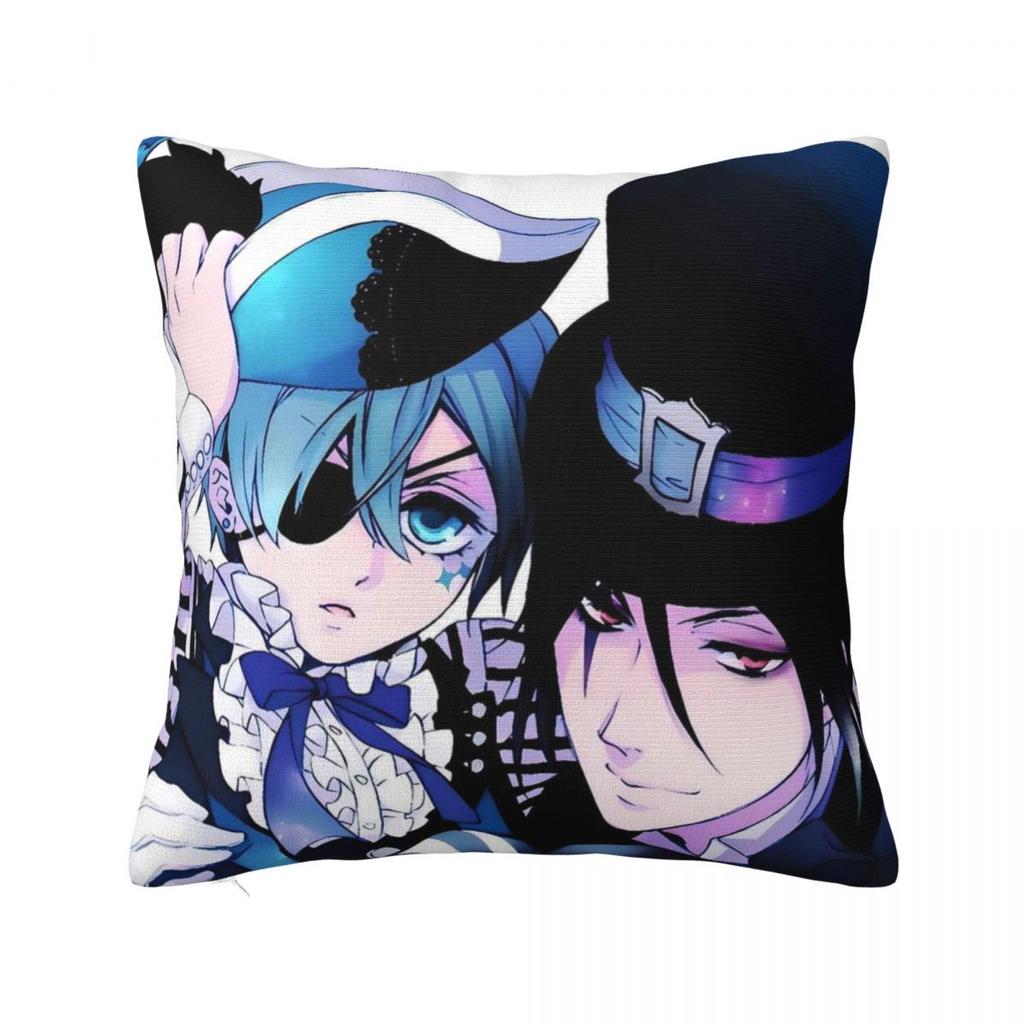Pillow Cover Anime Black Butler Design Cushion Cover Retro Trendy Pillow Case For Sofa Car Home Decor Pillowcases