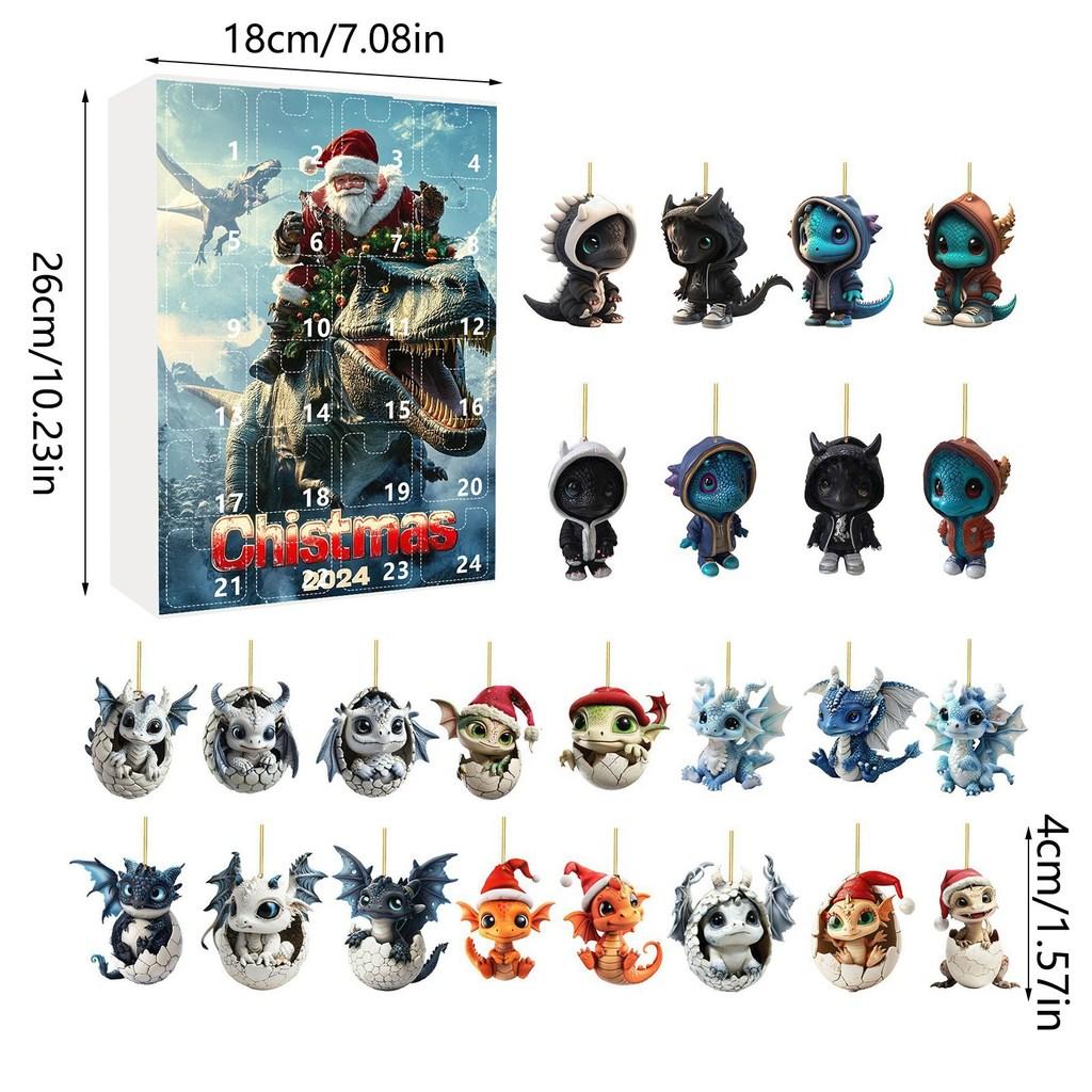 Christmas Countdown Dragon Acrylic Mini Ornament Gift For Holiday Decor