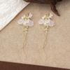 Elegant Long Petal Tassel Earrings for Women - French Luxury Resort Style