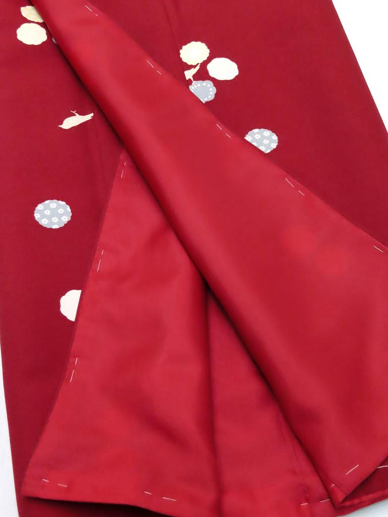 Muromachi Kimono for size small washable kimono with undergarment [Kyoto st. ] children, girls, 140, pattern, undershirt, junior, "Enji, Kotori"