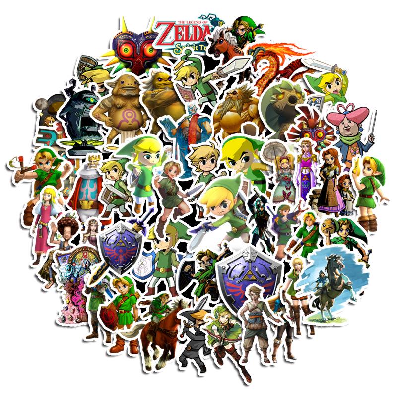 The Legend of Zelda Waterproof Sticker Set: 50 Residue-Free Suitcase & Laptop DIY Album Decals