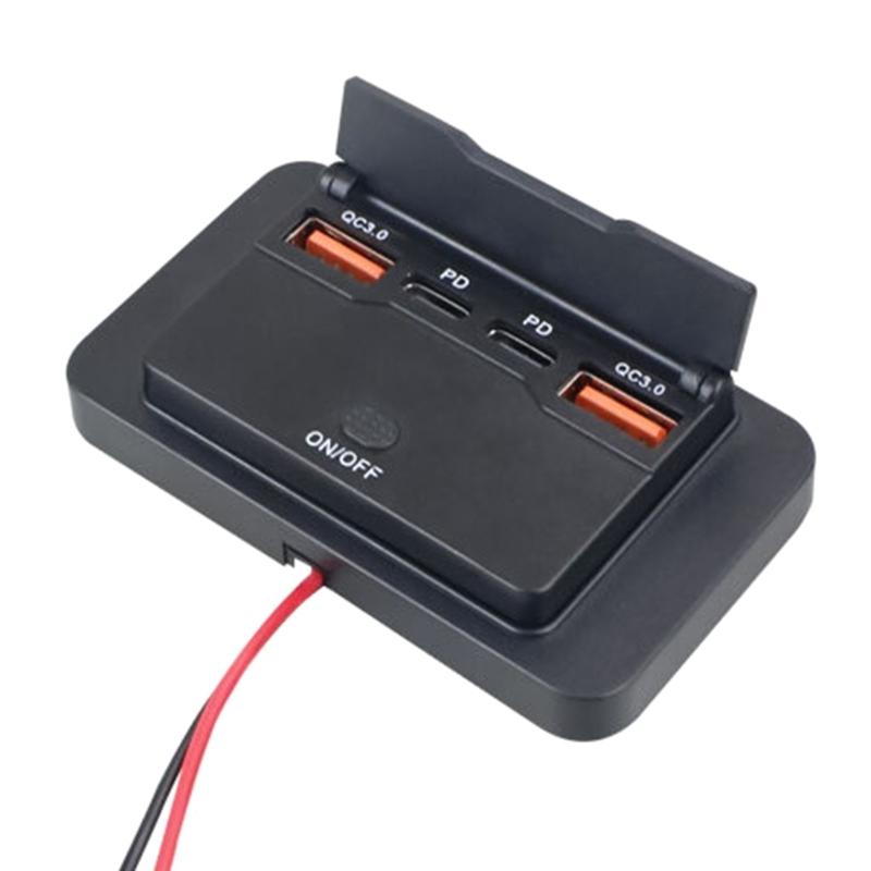Double  PD3.0 & QC3.0 USB Charges with Power Switch 12V/24V Waterproof USB Outlet Easy To Use for Car Boats Motorcycles