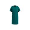 Neo Color Block Logo Print Sports Round Neck Short Sleeve Dress Women Dresses Forest-Green H61975