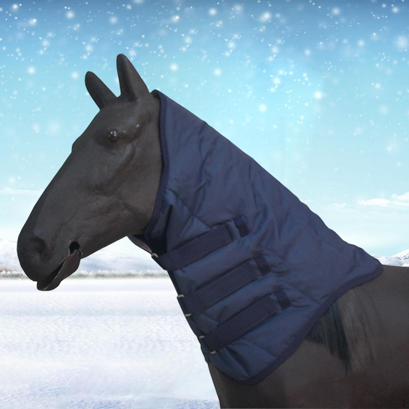

Cover Neck Protection with Adjustable Straps for Warmth Equestrian Supplies Thickened Filled синій