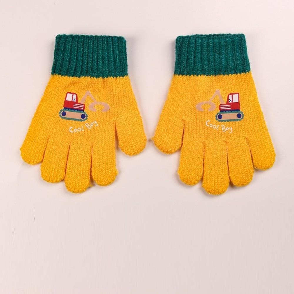 Cute Cartoon Knitted Gloves Windproof Kids Gloves Fashion Full Finger Mittens Winter