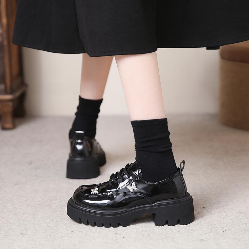 Hot Sale Shoes for Women Mary Janes Women's High Heels Fashion Lace Up Casual Boots Women New Round Toe Platform Heels